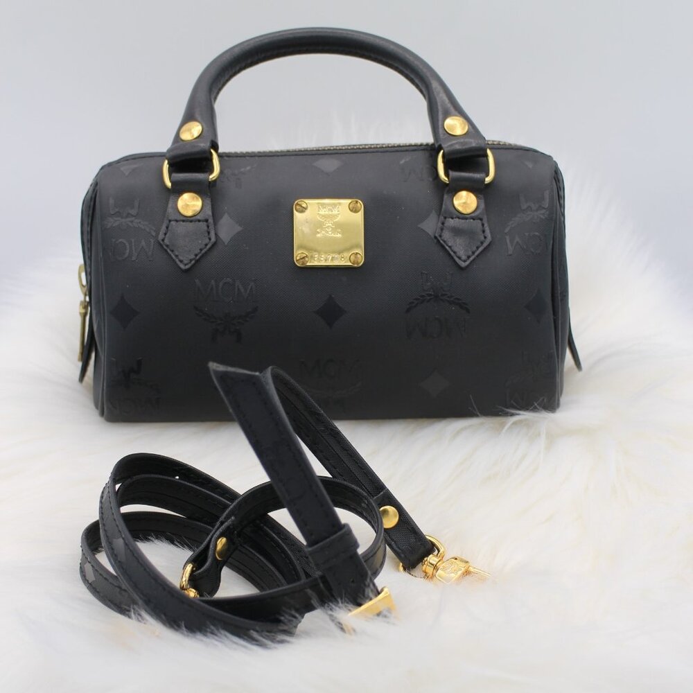 MCM Mini Boston Black Bandoulière